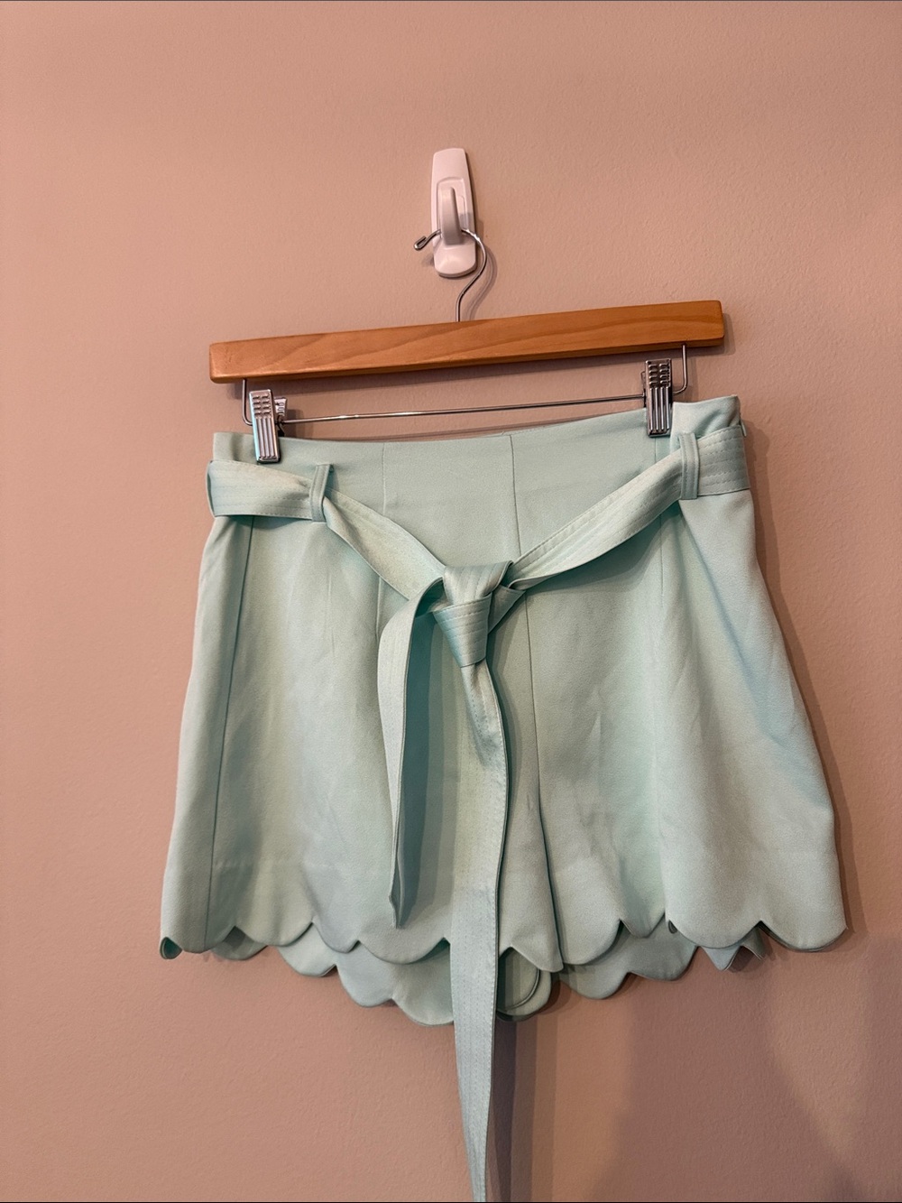 HYFVE Scalloped Tie-Waist Shorts - Mint